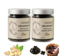 Bioequis Herbal Beads, Foot Soaking Salts, Botanical Cleansing Foot Soak Beads, Natural Mugwort Foots Soak, Relieve Fatigue & Soothing with Ginger Extract for Men and Women 10/20/30 Pieces (2pcs)