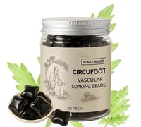 Bioequis Herbal Foot Soaking Beads, Circufoot Soaking Beads with Mugwort & Ginger Extract - Natural Relaxing Foot Soak for Women and Men, Comforting Plant-Based Beads for Tired Feet (10Pcs)