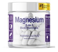 BioEssentials Magnesium 5® 1950 mg - L-Threonate, Bisglycinate, Malate, Taurate & Citrate - Nervous & Muscle Support - Optimal Absorption - Vitamins D, B6 & Zinc - 30-Day Supply for Energy & Vitality