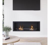 Bioethanol Media Wall Fireplace in Black - 50 Inch - AmberGlo