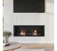 Bioethanol Media Wall Fireplace in Black - 50 Inch - AmberGlo