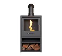 Bioethanol Wood Burning-Style Flueless Stove with Log Store - OKO S1