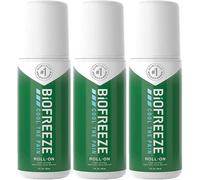 Biofreeze Roll On 89Ml (3 Pack) Cooling Menthol Pain Relief For Muscle, Neck, Back & Joint Pain