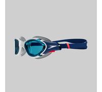 Speedo Unisex Biofuse 2.0 SwiMing Goggles | Patented Easy Adjustment | Anti-fog | Anti-leak | Enhanced Fit | Improved Comfort, AMonite Blue/White/Red/Blue, One Size