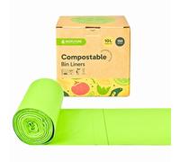 Biofuture 10L Compostable Food Waste Bags | Fits 9-11L Kitchen Food Waste Bins | EN13432 Certified Council Food Waste Collection Bags | 150 Bin Liners, 10L