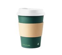 BIOFUTURE 50 x 16oz Takeaway Disposable Coffee Cups with White Lids and Sleeves - EN 13432 Certified, Biodegradable and Compostable Paper Cups for Coffee, Tea, and Hot Drinks (Green)