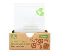 Biofuture Compostable Freezer Bags | Biodegradable & Reusable Quart Bags | Double Zip Lock Food Storage Bags, Freezer-Safe & Plastic-Free (15 × 22.9 cm) (50 Bags)