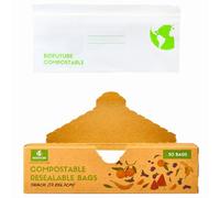 Biofuture Compostable Freezer Bags | Biodegradable & Reusable Snack Bags | Double Zip Lock Food Storage Bags, Freezer-Safe & Plastic-Free (17.8 × 6.7 cm) (50 Bags)
