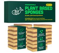bioGo 24 Pack Biodegradable Kitchen Sponges EcoFriendly Compostable Natura