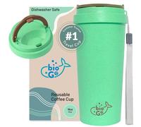 bioGo 450ml Mint Travel Coffee Cup - Reusable Mug With Lid for Hot Drinks - Coffee Tumbler/Travel Cup With Lids