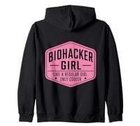 Biohacker Girl Like A Regular Only Cooler Funny Biohacking Zip Hoodie