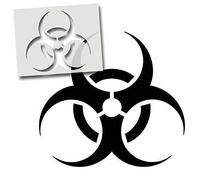 Biohazard Warning Sign Stencil, Painting Template, Art Craft, Paint Walls, Fabrics Furniture (S/ 17X18CM)