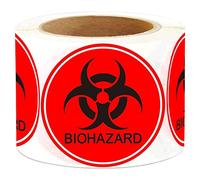 Biohazard Warning Stickers Sign 2 Inch Biological Warning Hazard Labels Use for Labs Hospitals and Industrial- 250 Pcs Universal Biohazard Symbol Sticker Decals
