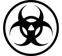 Biohazard Warning Symbol Vinyl Decal Sticker for Car/Window/Wall (White Gloss)