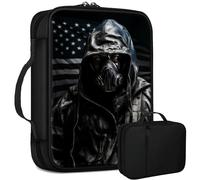 Biohazard Warrior Flag Bible Bag Large Bible Case Cover for Women Men, Multi-Functional Church Bag Bible Protector with Handle Zippered Pocket Christian Gift Bible Study Supplies