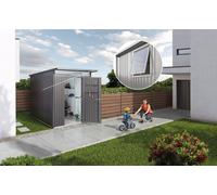 Biohort AvantGarde Tool Shed with Window I Dark Grey Metallic with Double Doors - Size A8