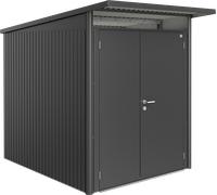 Biohort Garden Shed - AvantGarde | Double Door, Metallic Dark Grey - A2
