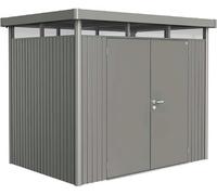 Biohort Garden Shed - HighLine | Double Door, Metallic Quartz Grey - H2