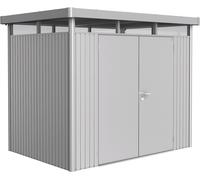 Biohort Garden Shed - HighLine | Double Door, Metallic Silver - H2