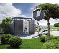 Biohort HighLine Garden Shed with Window I Dark Grey-Metallic with Standard Door - Size H3
