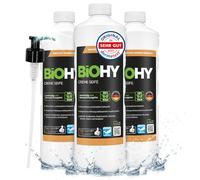 BiOHY Cream Soap (3 x 1 Litre) + Pump Dispenser | Skin-friendly, Moisturising & Odourless Hand Soap | Liquid Refill Pack with Plant Ingredients | Also Suitable for the Face