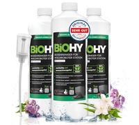BiOHY Floor Cleaner for Mop Robot Station with Spring Fragrance (3 x 1 Litre) + Dispenser, Concentrate Cleaning Agent for All Mop and Robot Vacuum Cleaner with Wet Function, Low Foam and Streak-Free