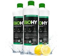 BiOHY Floor cleaning robot cleaning agent (3 x 1l Bottle) | Specially developed for cleaning stations | Extends the lifespan of the extraction station | Low-foaming floor cleaner concentrate