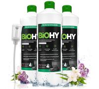 BiOHY Floor Cleaning Robot Cleaning Agent with a Fresh Spring Scent (3 x 1l Bottle) + Dispenser | Specially Developed for Cleaning Stations | Extends The lifespan of The Extraction Station