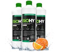 BiOHY Floor Cleaning Robot Cleaning Agent with Orange Scent (3 x 1l Bottle) | Specially Developed for Cleaning Stations | Extends The lifespan of The Extraction Station (Wischroboter Station Orange)