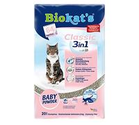 Biokat's Classic Fresh 3-in-1 Cat Litter with Baby Powder Scent, 1 Pack (1 x 20 L)