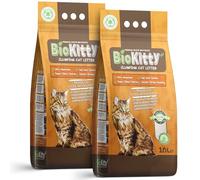 BioKitty Clumping Cat Litter, 20L Highly Absorbent Natural Bentonite Clay Litter, Long Lasting Odour Control, Maximum Hygiene with Strong Clumping Litter (Aloe Vera, Pack of 2)
