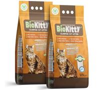 BioKitty Clumping Cat Litter, 20L Highly Absorbent Natural Bentonite Clay Litter, Long Lasting Odour Control, Maximum Hygiene with Strong Clumping Litter (marseille soap,Pack of 2)