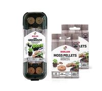 Biolan Mini Greenhouse - Propagator for 12 Seeds with 36 pcs of Peat-Free Sphagnum Moss Pellets for Seed Tray - Seed Propagators with Lids