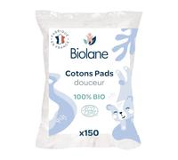 BIOLANE - Baby Soft Cotton Pads - 100% Organic - Change - 150 Cotton Pads | For the toilet, sensitive skin, from birth, Made in France