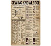 Bioless Retro Metal Tin Sign 8 X 12 Inches Sewing Knowledge Poster, The Anatomy of A Sewing Machine Poster, Sewing Lover Gift, Vintage Sewing Beginner Guide Wall Art Print Home Decoration Art Poster