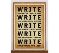 Bioless Retro Metal Tin Sign 8 X 12 Inches Write Some Letters Make A Word Poster Write Some Words Make A Sentence Writing Poster for Writer Poster Home Decoration Art Poster Iron Poster