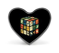 Biological Bird Biology Cube Heart-shaped Brooch Pins Metal Badge Lapel Pin Jacket Hat Bag Accessories