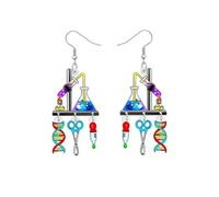 Biological Chemistry Experimental Teacher's Earrings Acrylic Laboratory Dangle Earrings for Women, One Size, Acrylic, No Gemstone