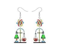 Biological Chemistry Experimental Teacher's Earrings Acrylic Laboratory Dangle Earrings for Women, One Size, Acrylic, No Gemstone