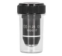 Biological Microscope Lens, 195 Achromatic Black Objective Lens 100X OIL High Power Objective Interface 20.2mm Thread Shape Standard RMS Size, for Use on Microscopes Replacement