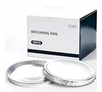 Biological Moisture Analyzer Disposable Sample Pan, Laboratory Aluminum Foil Weighing Pan High Temperature Resistant Aluminium Weighing Dish 50 Pieces/Box Diameter 93 MM