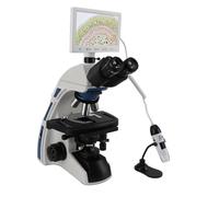 Biological Trinocular Microscope, with 7 Inch Digital Display Screen, WF10X 22mm Eyepiece, Coarse and Micro Focusing, AC100-240V, for Research