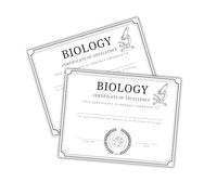 Biology Award Certificate of Excellence 30pk 8.5x11” High School Elementary End of Year Class Awards AP Test Science STEM Teacher Professor