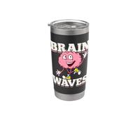 Biology Brain Waves Funny Pun Human Evolution Theory Science Stainless Steel Insulated Tumbler