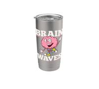 Biology Brain Waves Funny Pun Human Evolution Theory Science Stainless Steel Insulated Tumbler