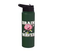Biology Brain Waves Funny Pun Human Evolution Theory Science Stainless Steel Insulated Water Bottle