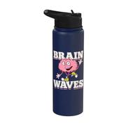 Biology Brain Waves Funny Pun Human Evolution Theory Science Stainless Steel Insulated Water Bottle