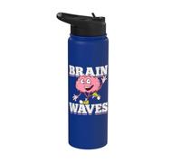 Biology Brain Waves Funny Pun Human Evolution Theory Science Stainless Steel Insulated Water Bottle