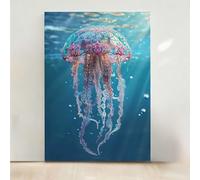 Biology Diamond Art, Diamond Painting Kits for Adults Jellyfish Pattern with Full Kit Accessories, 5D Round Full Drill Gem Art Paintings for Adults Beginners, Home Wall Decor, Gifts PjY7354 A-1