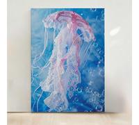 Biology Diamond Art, Diamond Painting Kits for Adults Jellyfish Pattern with Full Kit Accessories, 5D Round Full Drill Gem Art Paintings for Adults Beginners, Home Wall Decor, Gifts PjY7366 H-D